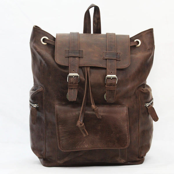 Hilford | Distressed Brown Leather Backpack