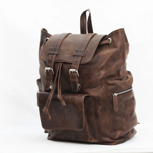 Hilford | Distressed Brown Leather Backpack