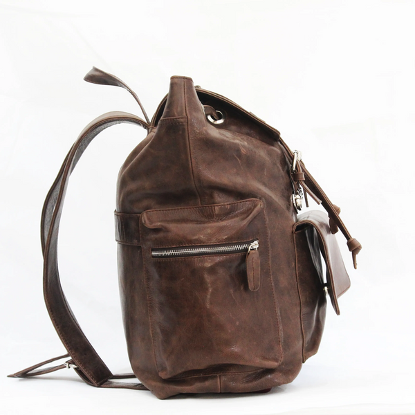 Hilford | Distressed Brown Leather Backpack