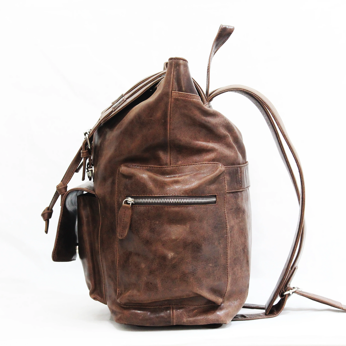 Hilford | Distressed Brown Leather Backpack