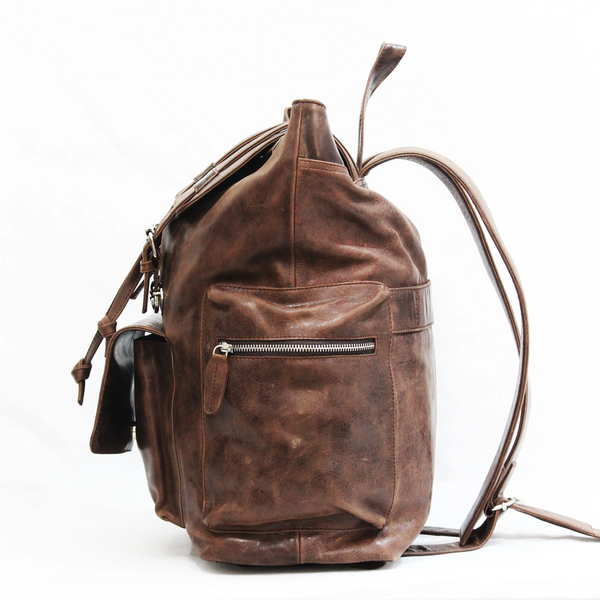 Hilford | Distressed Brown Leather Backpack