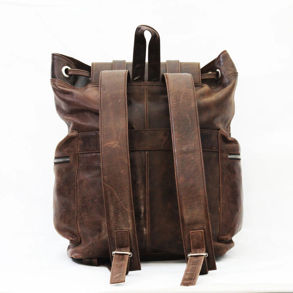 Hilford | Distressed Brown Leather Backpack